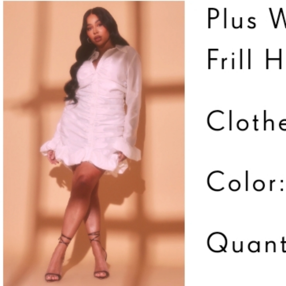 White Ruffle Dress - Picture 3 of 3